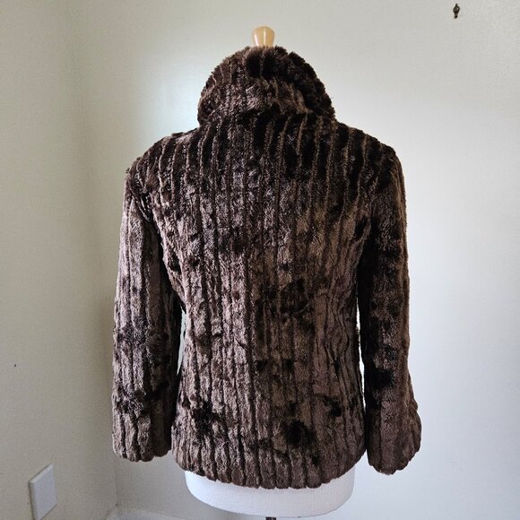 White Stag Brown Faux Fur Coat Jacket Size S - Picture 5 of 7